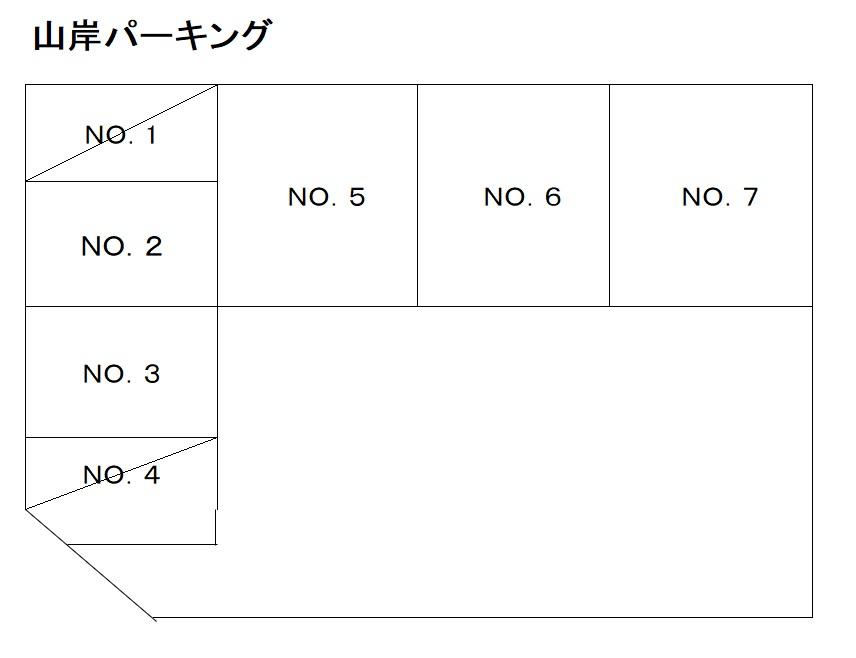 山岸パーキングの駐車配置図