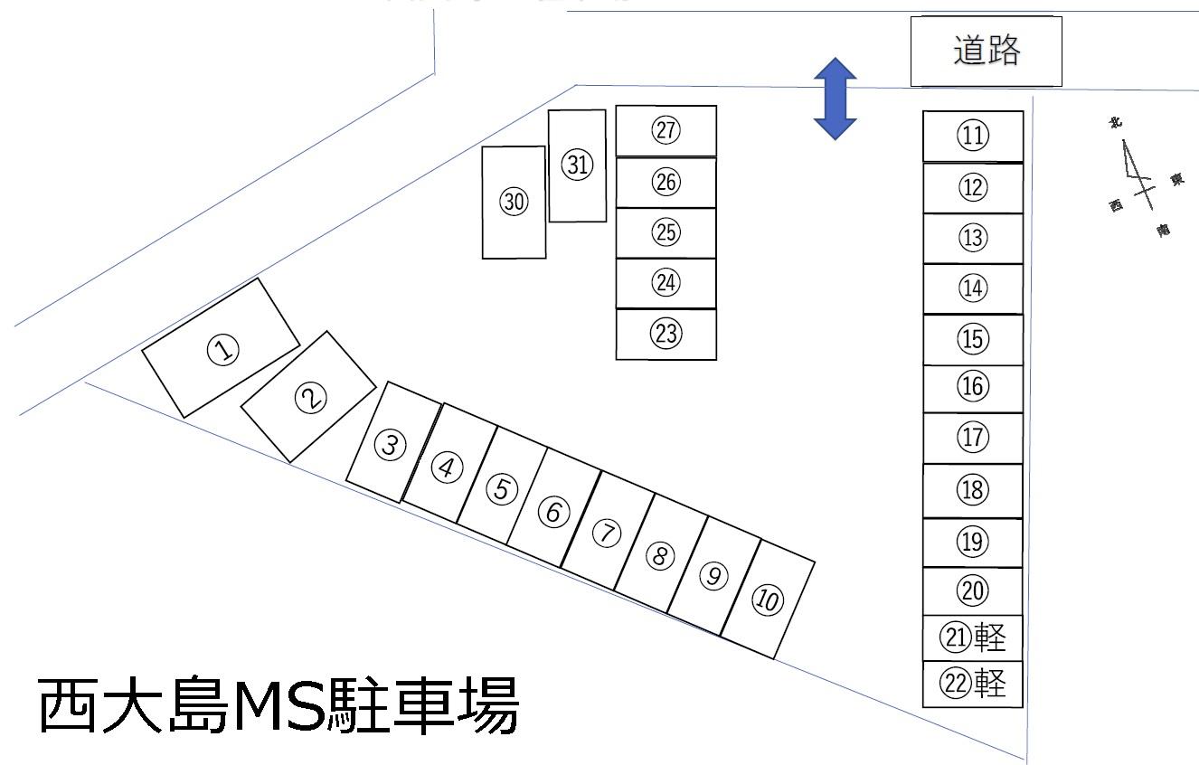 西大島MS駐車場の駐車配置図
