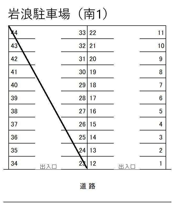 岩浪駐車場(南1)の駐車配置図