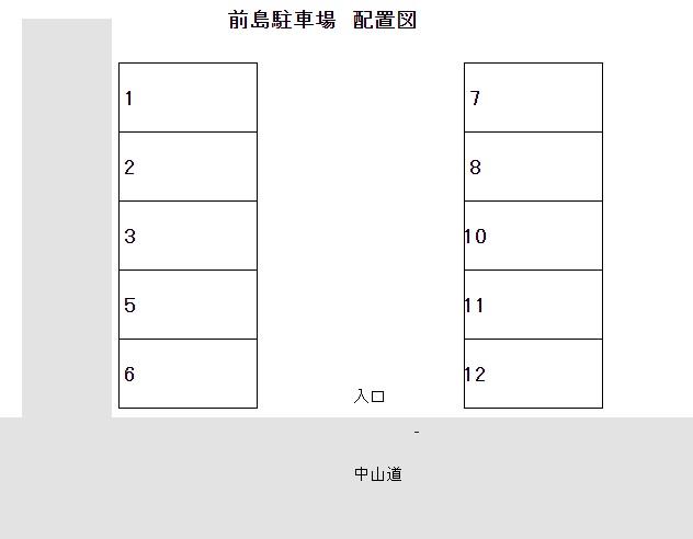 前島駐車場の駐車配置図