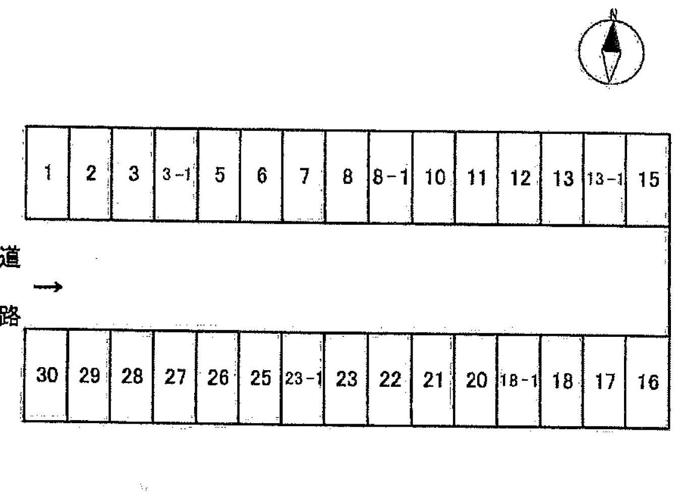 中野町駐車場の駐車配置図