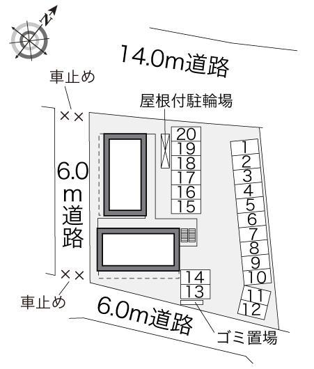 ソレーユ花園(34771)の駐車配置図