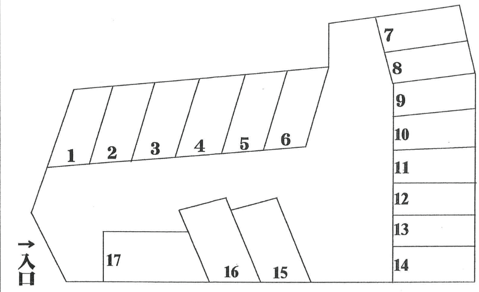 長沢1丁目パーキングの駐車配置図