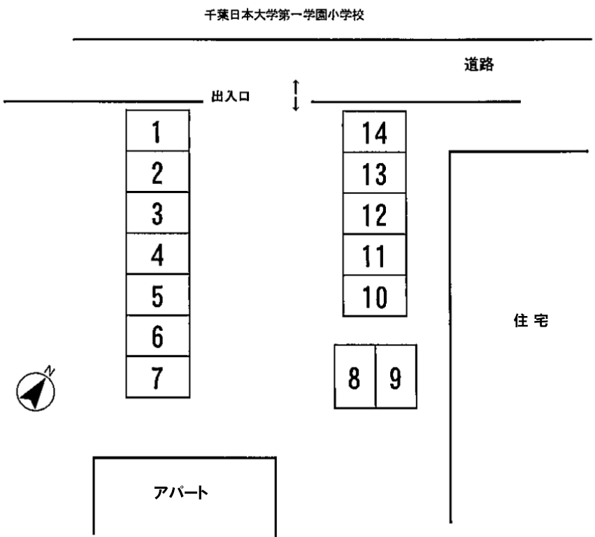 谷内駐車場の駐車配置図