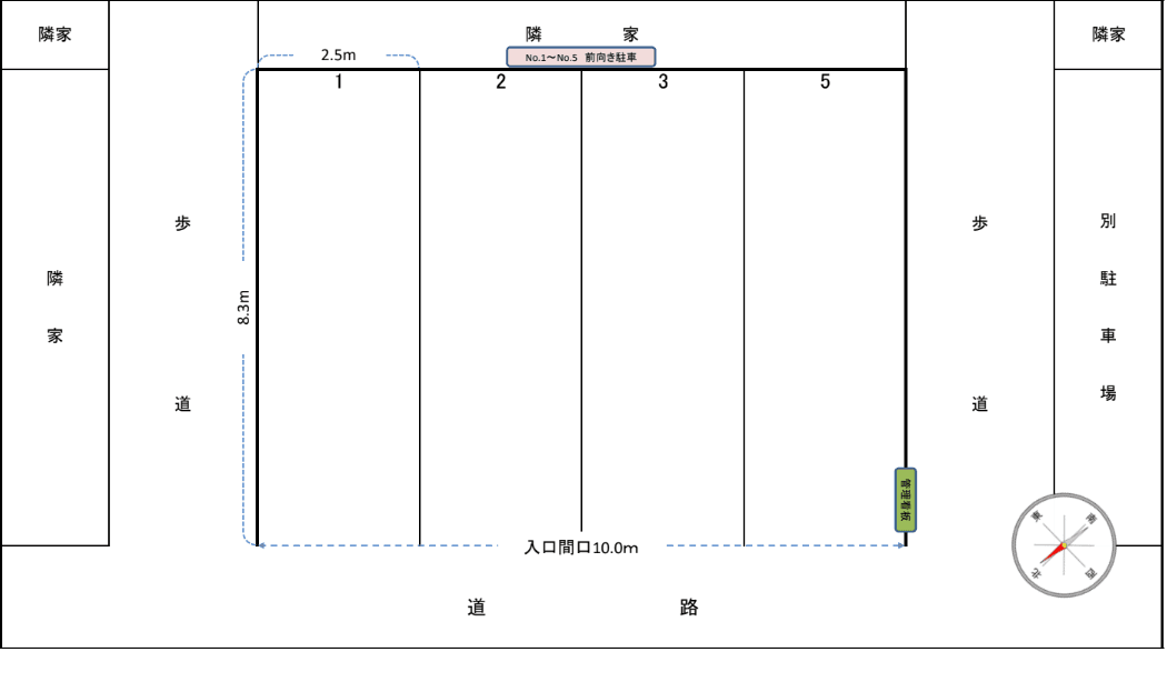 臼井Ⅱ駐車場の駐車配置図