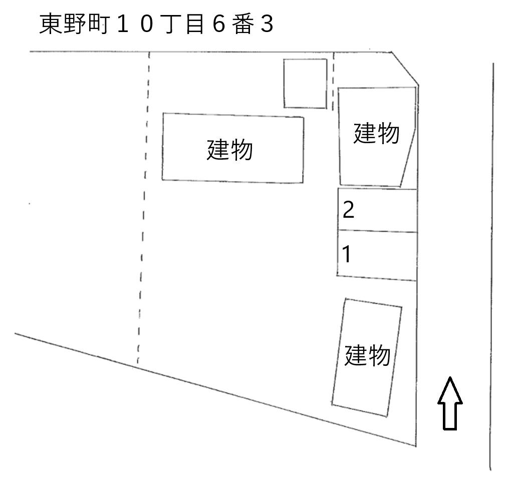 東野町10丁目6番3の駐車配置図