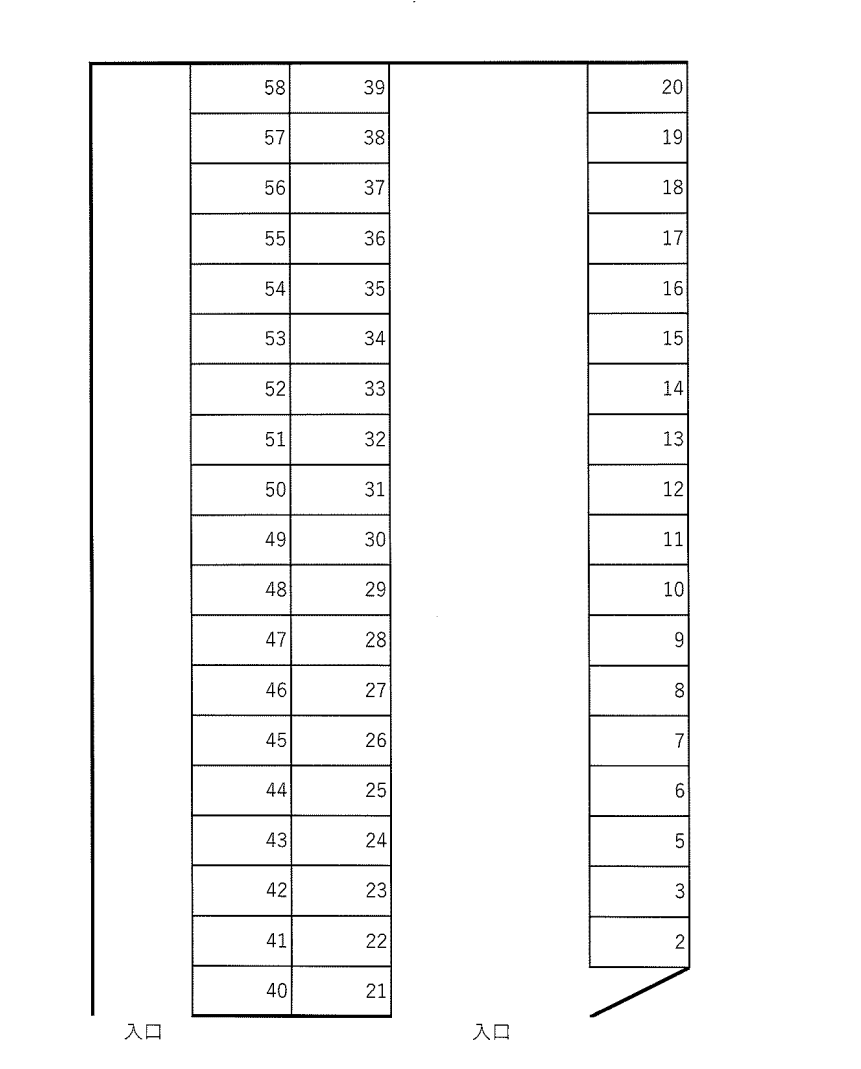 南流山120151駐車場の駐車配置図