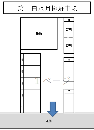 第一・第二白水月極駐車場の駐車配置図