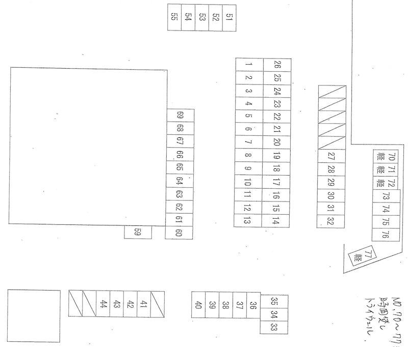 第1豊四季駐車場の駐車配置図