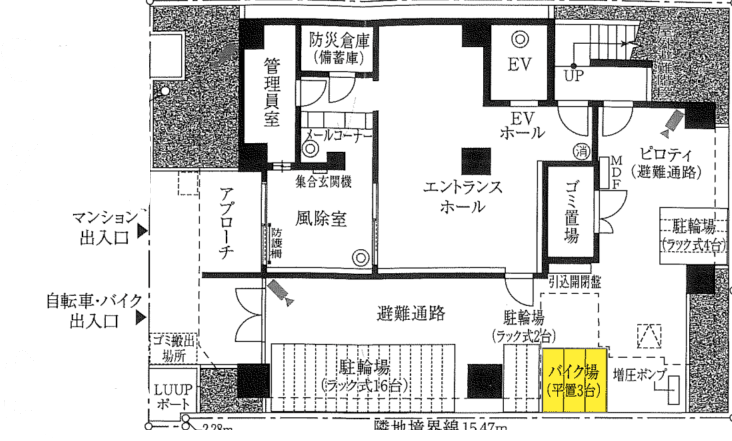 リヴシティ本所吾妻橋の駐車配置図