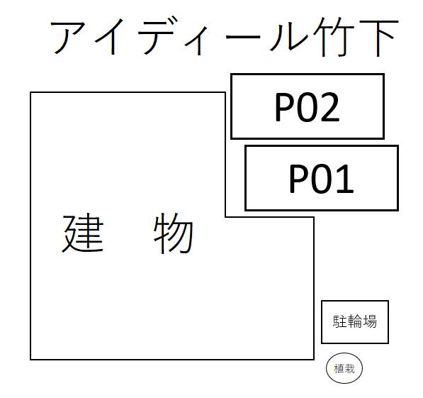 アイディール竹下の駐車配置図