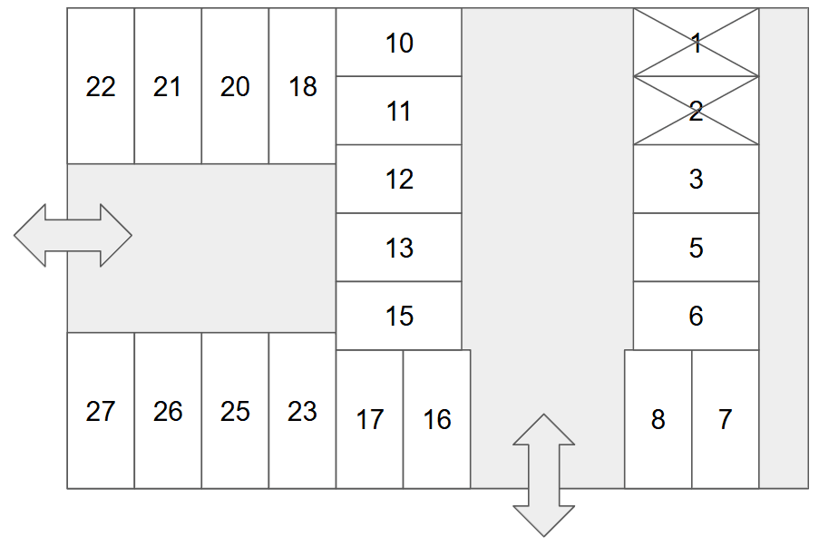 グリーンカーパークN-sideの駐車配置図