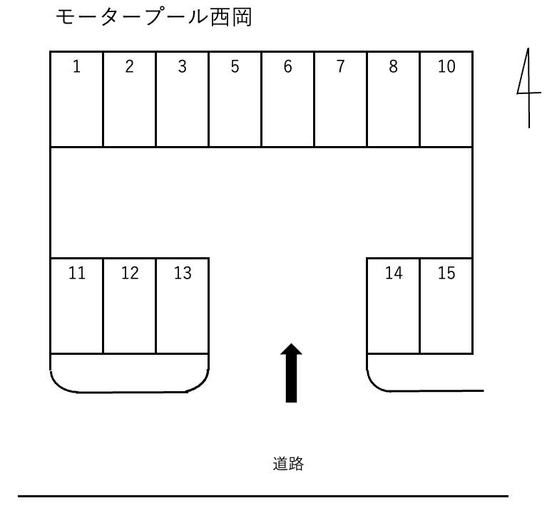 モータープール西岡の駐車配置図