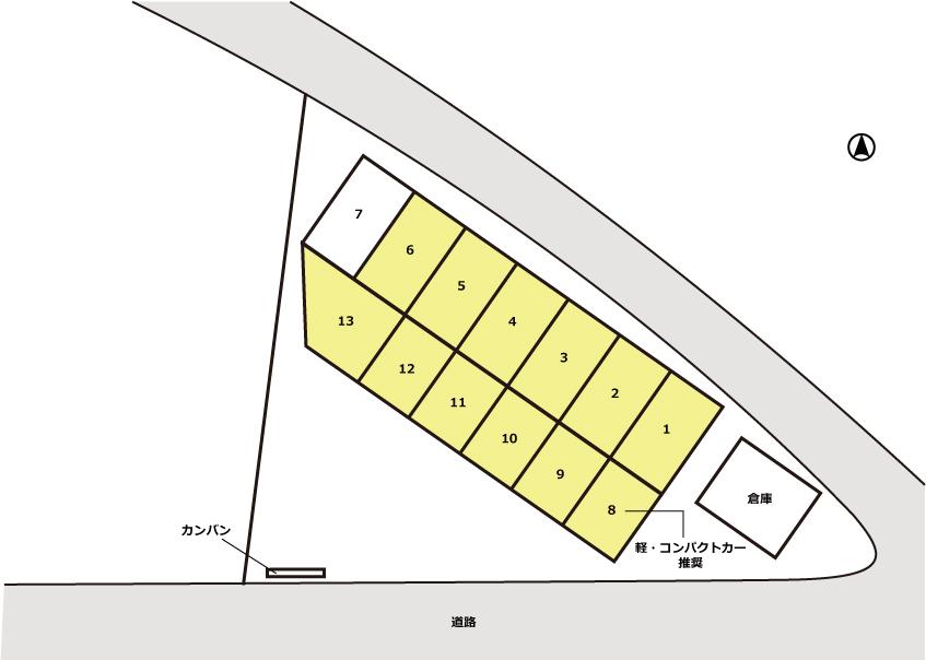山津町月極駐車場の駐車配置図