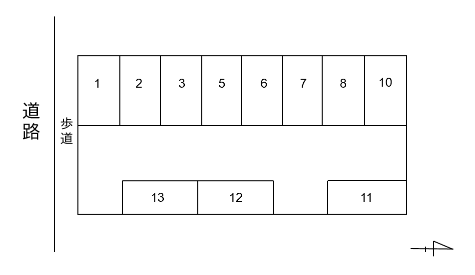 045荒子2丁目の駐車配置図