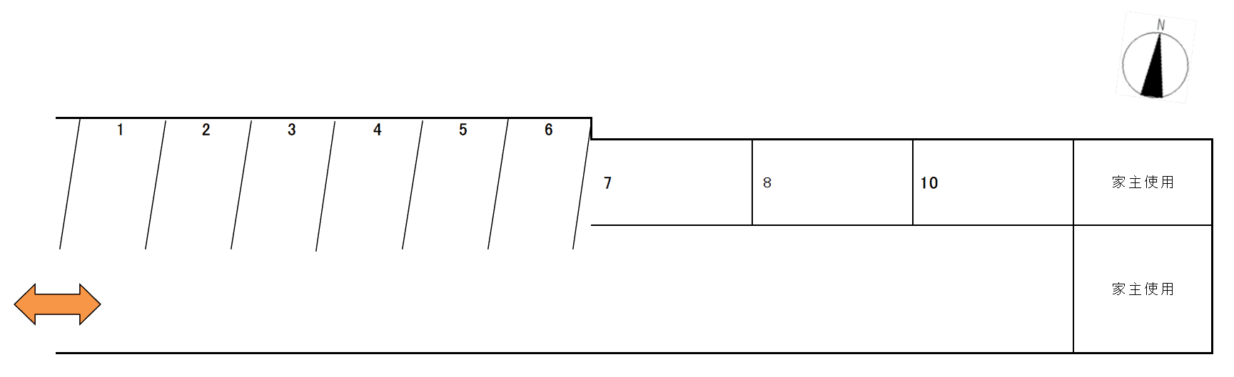 中村ガレージの駐車配置図