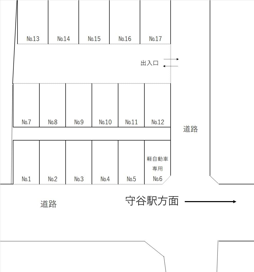 YMパーキング(旧 JINSEIパーキング7)の駐車配置図