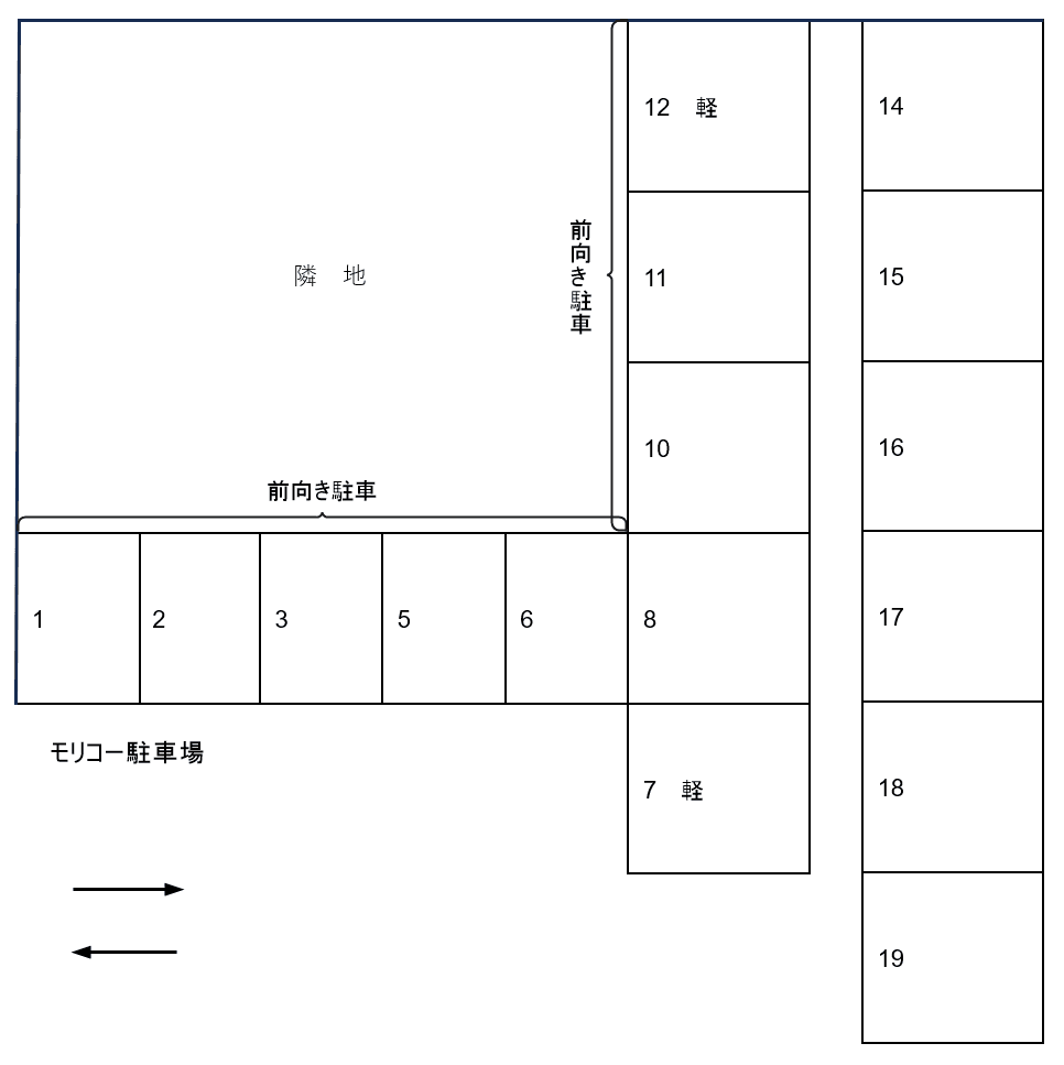 モリコー駐車場の駐車配置図