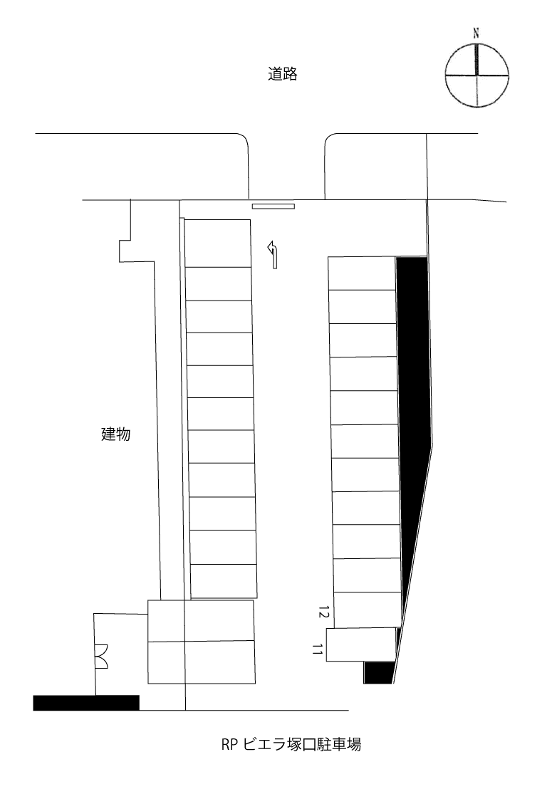 ビエラ塚口駐車場の駐車配置図