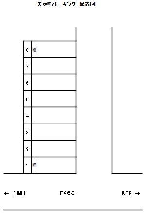 矢ヶ崎パーキングの駐車配置図