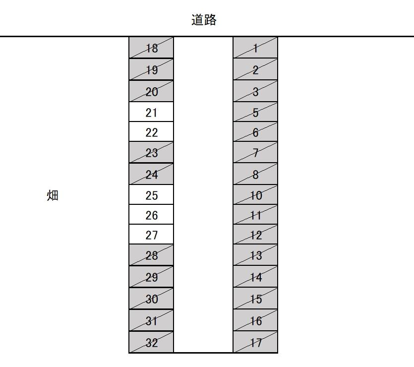 PD岡村第二駐車場の駐車配置図