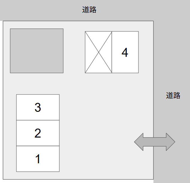 毛野新町三丁目駐車場の駐車配置図