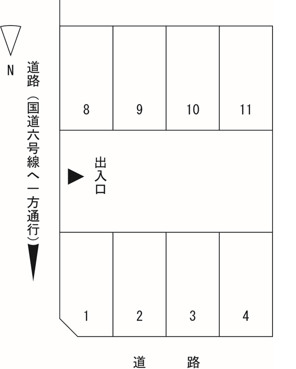 奥澤駐車場の駐車配置図