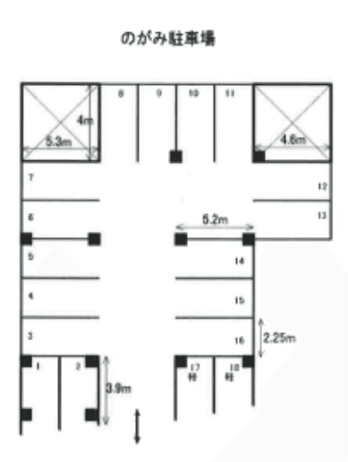 のがみ駐車場の駐車配置図