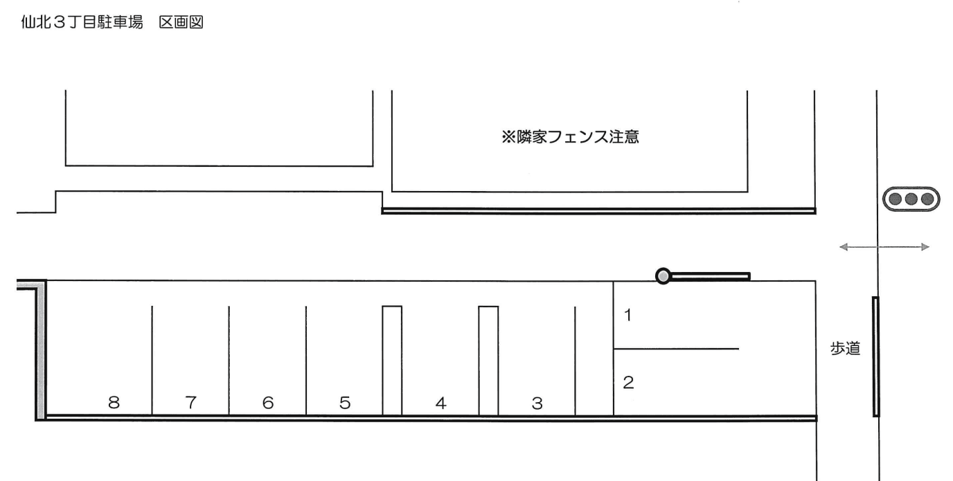 仙北3丁目駐車場の駐車配置図