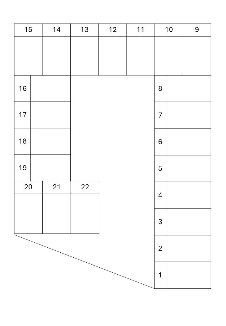 関口駐車場の駐車配置図