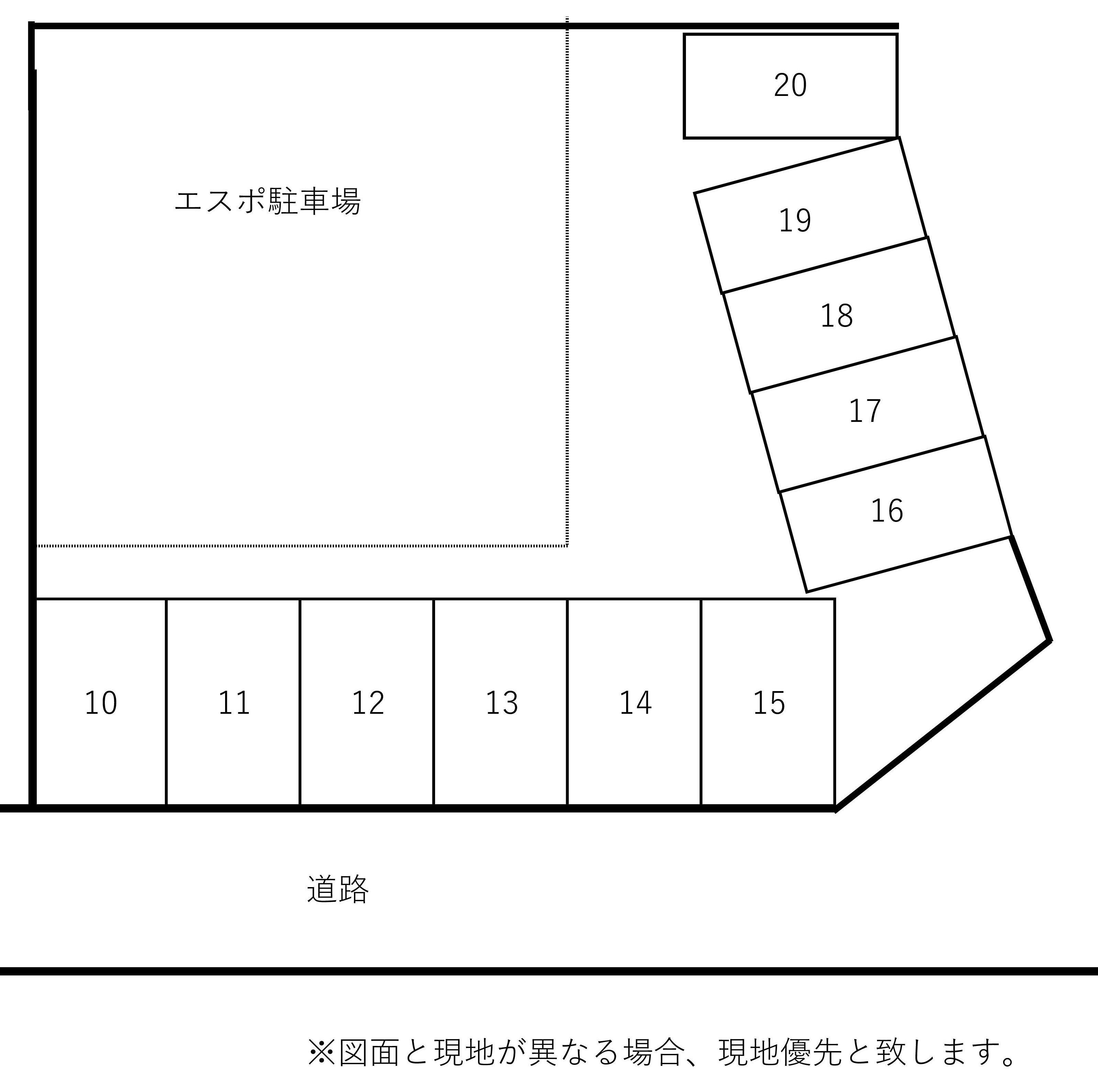 エスポ駐車場の駐車配置図