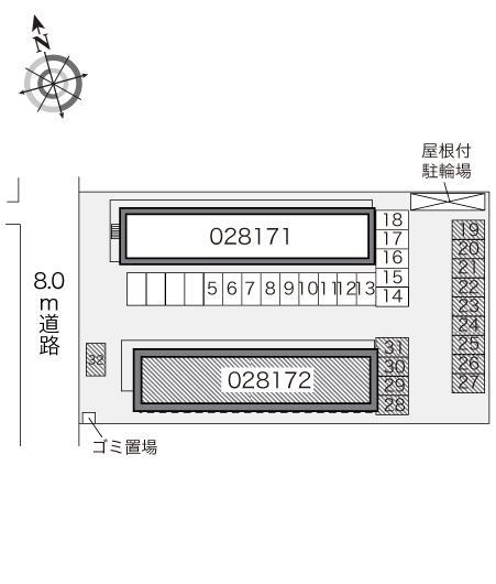 寺東第2(28172)の駐車配置図