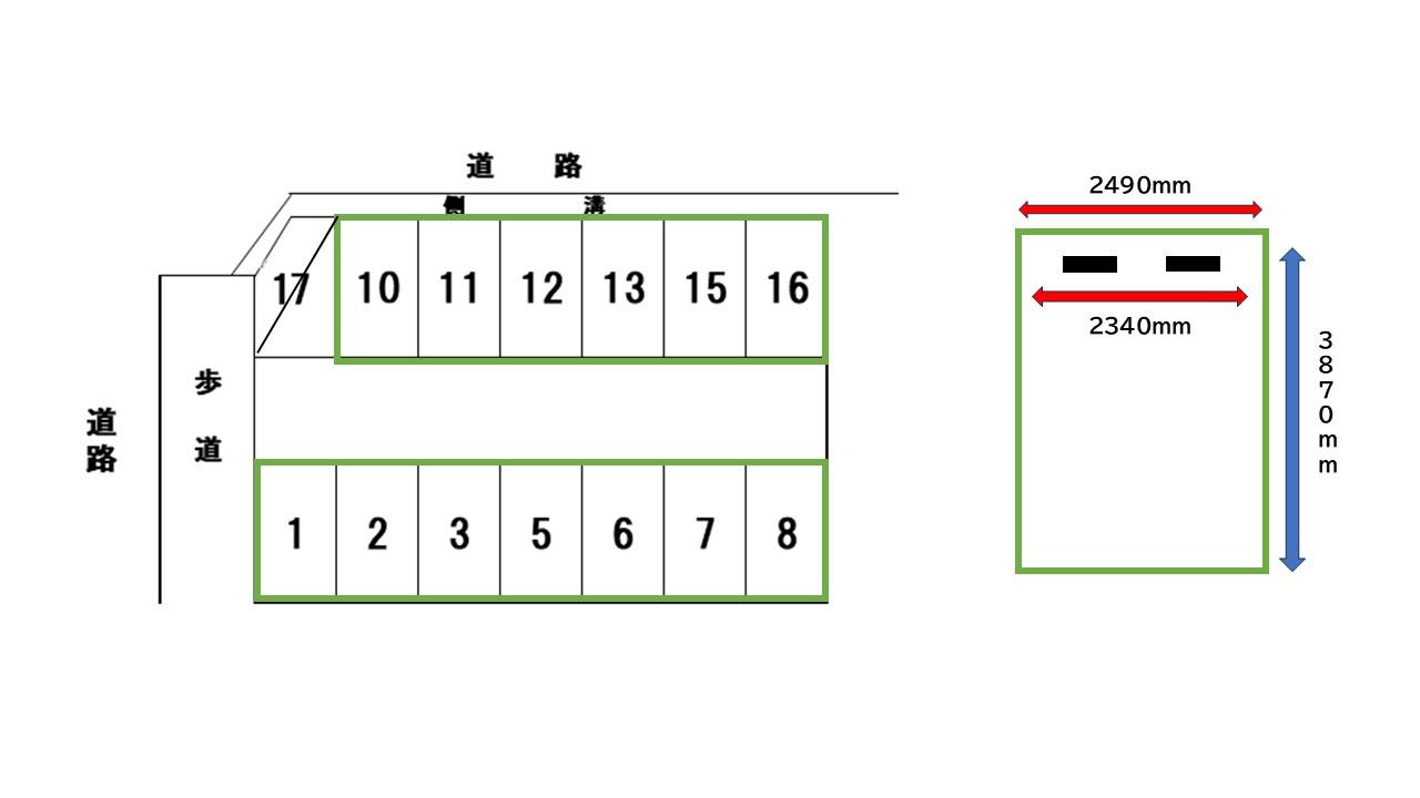 安田駐車場の駐車配置図