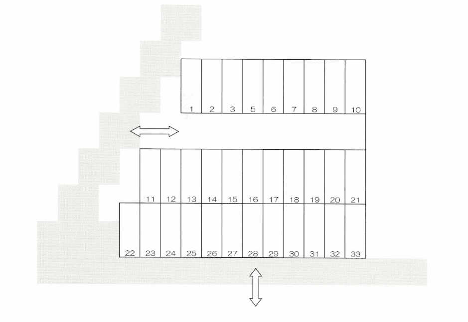 雉本会パーキングの駐車配置図