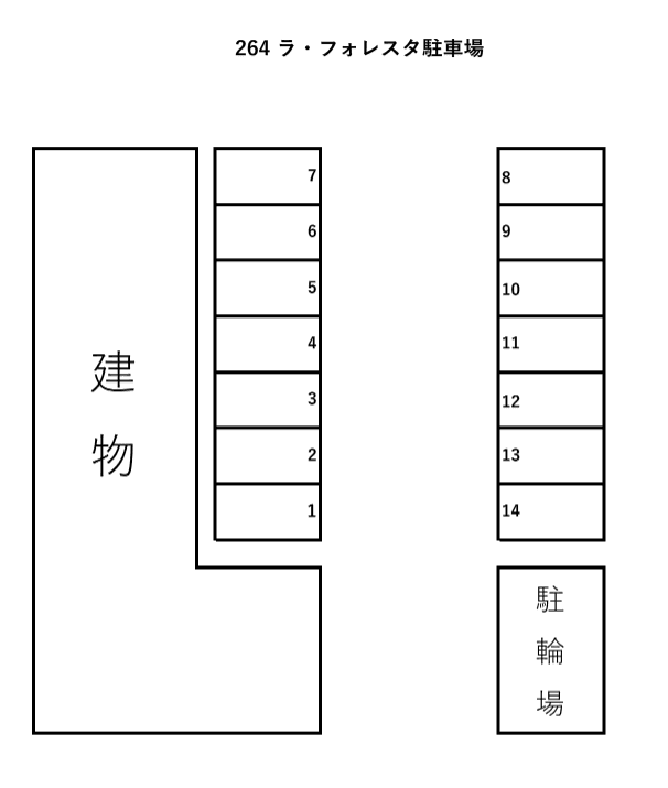 ラ・フォレスタ駐車場(入居者専用)の駐車配置図