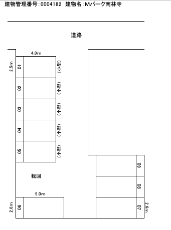 Mパーク南林寺の駐車配置図