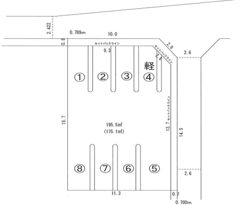 北坂戸パーキングの駐車配置図
