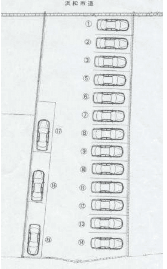 浜北沼MT駐車場の駐車配置図