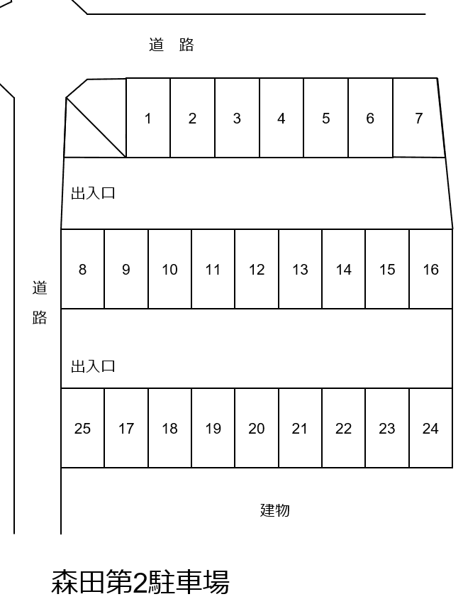森田第2駐車場の駐車配置図