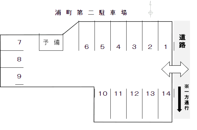 浦町駐車場第2の駐車配置図