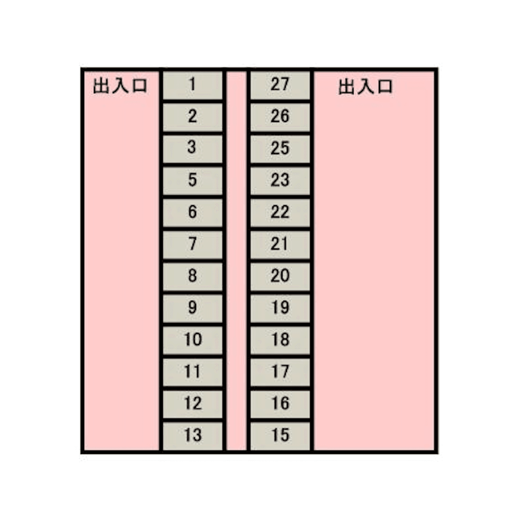 マルイ第8駐車場の駐車配置図