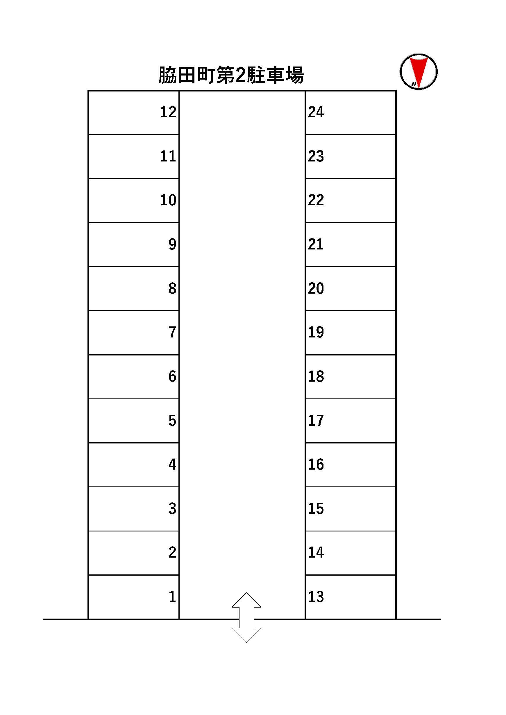 脇田町第2駐車場の駐車配置図