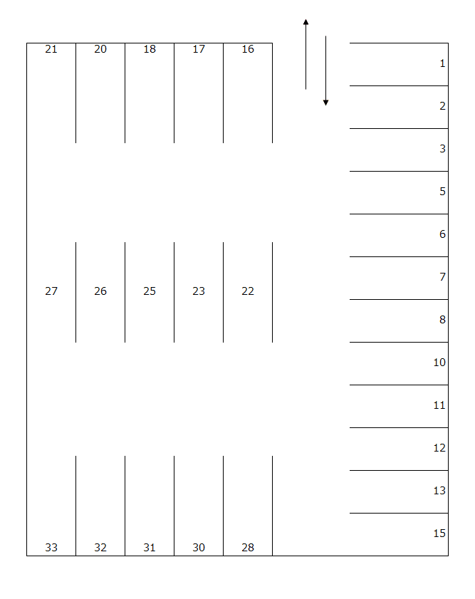 北高上駐車場の駐車配置図