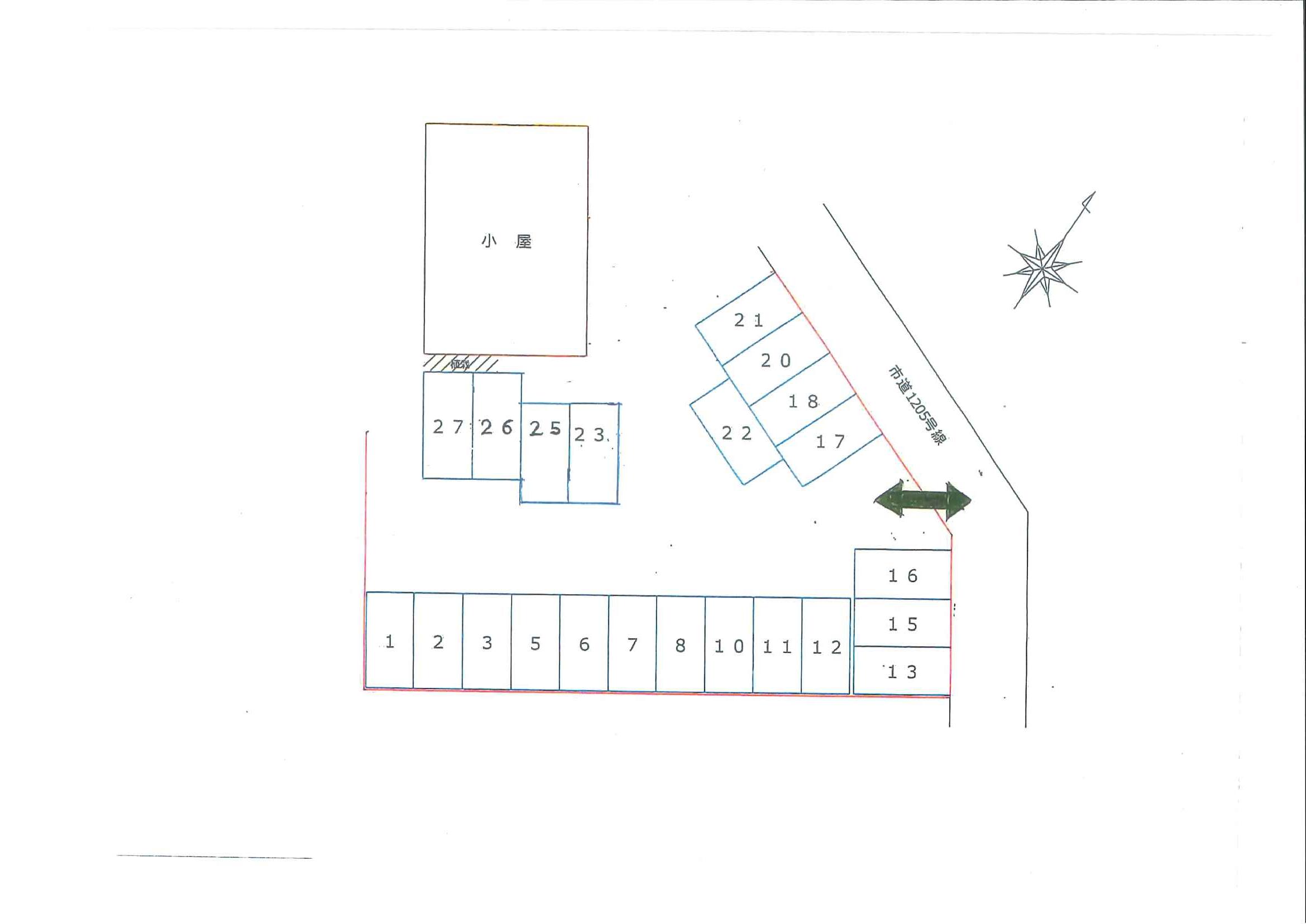 大和田上町駐車場の駐車配置図