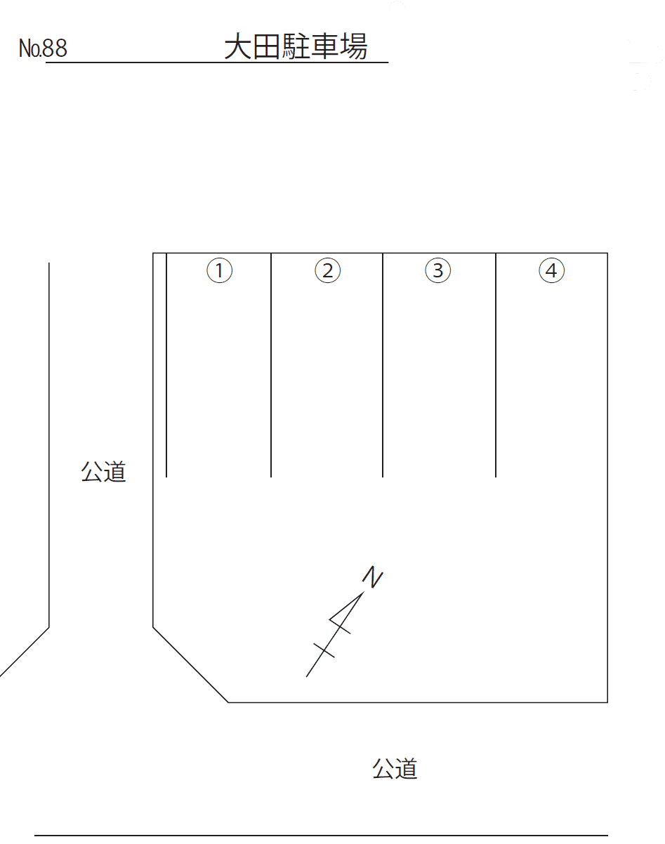 大田駐車場の駐車配置図
