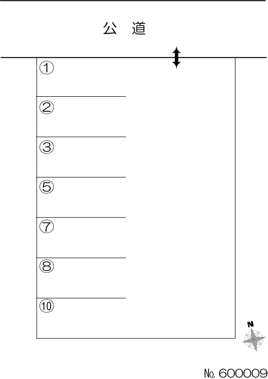 東三郷町(中井)駐車場の駐車配置図