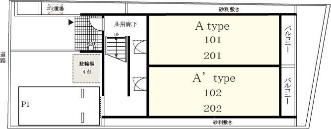 リブリ・岡町駐車場の駐車配置図