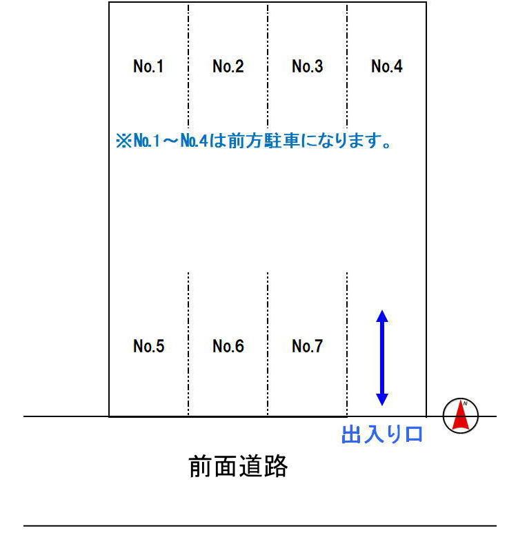 ひたち野東駐車場の駐車配置図