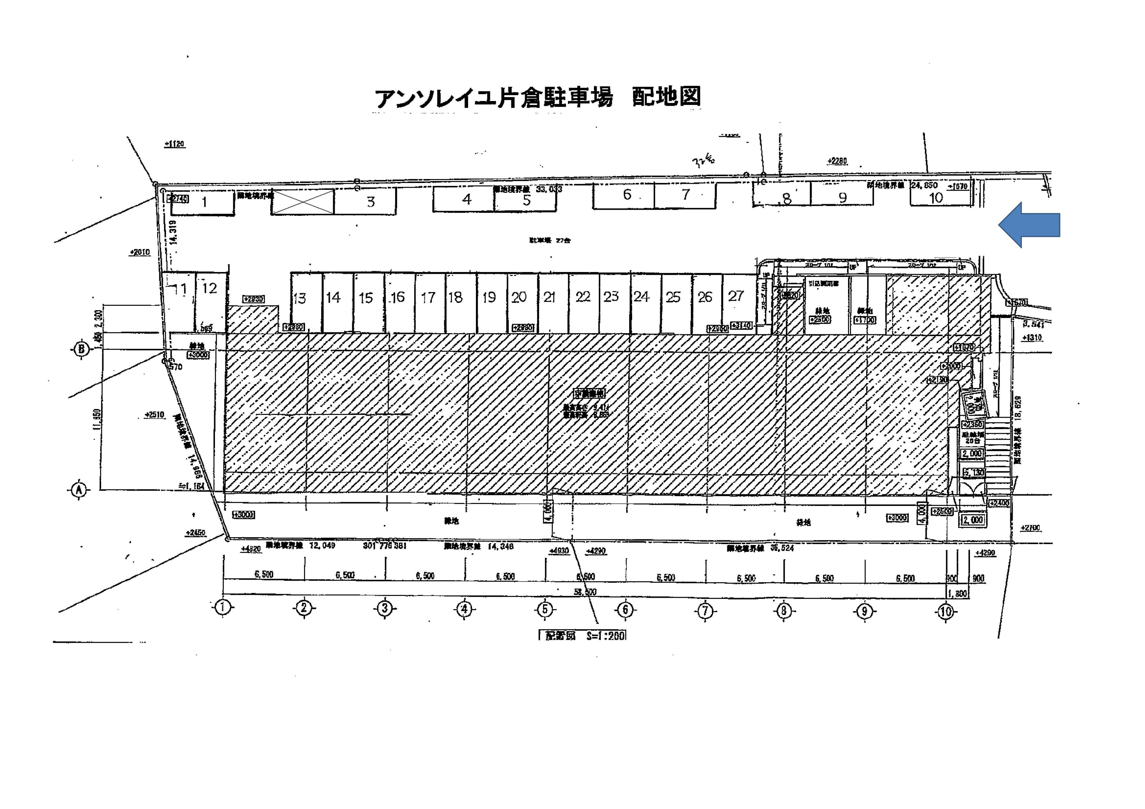 アンソレイユ片倉駐車場の駐車配置図