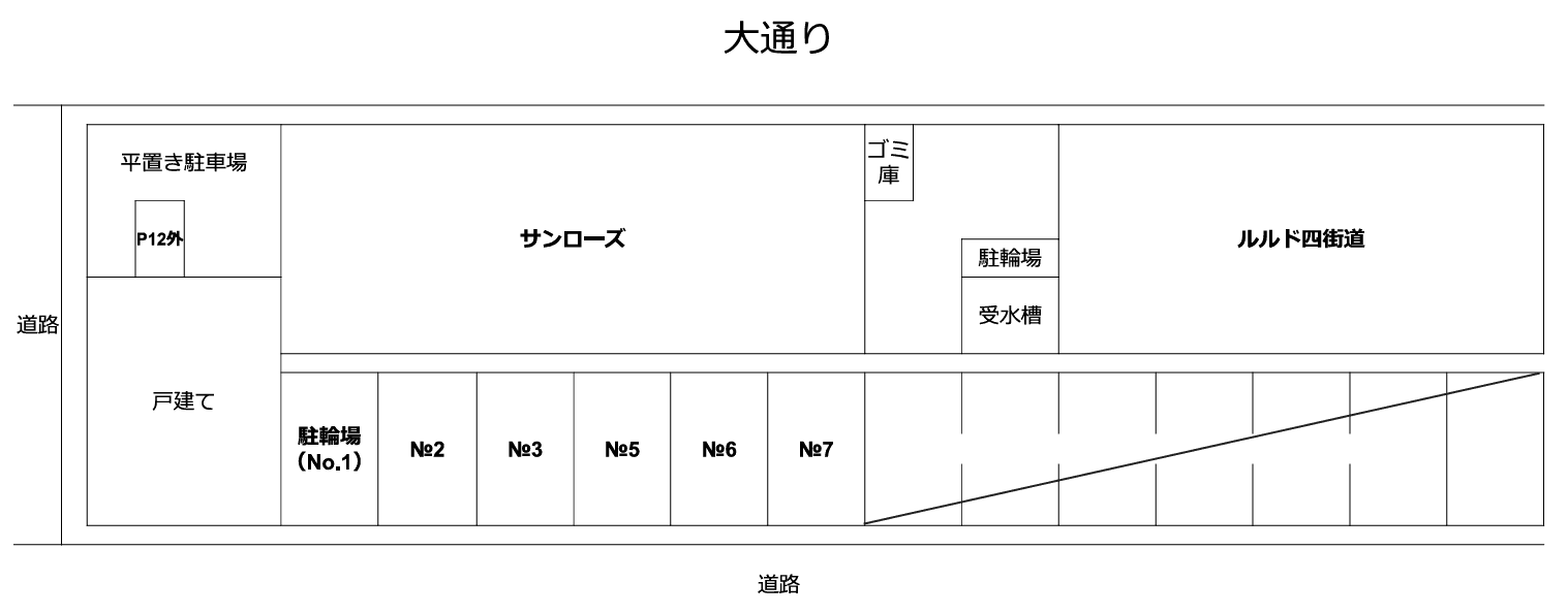 サンローズの駐車配置図